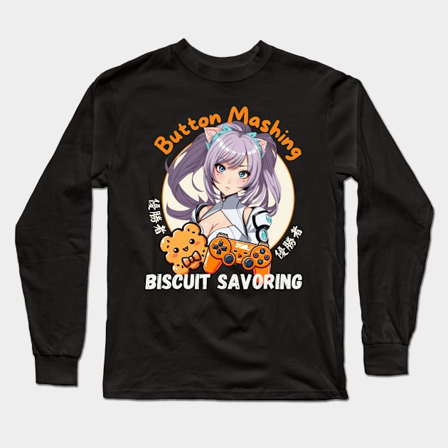 Gamer Girl Biscuits smash Long Sleeve T-Shirt by Japanese Fever